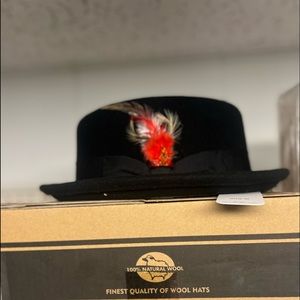 Different Touch Men's Derby Bowler with Removable Feather Fedora Hats.